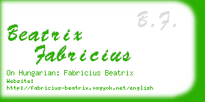 beatrix fabricius business card